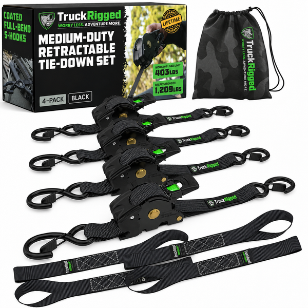 GripHold Pro™ — Heavy-Duty Self-Retracting Ratchet Straps
