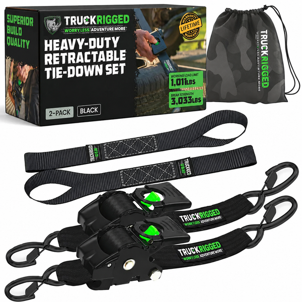 GripHold Pro™ — Heavy-Duty Self-Retracting Ratchet Straps